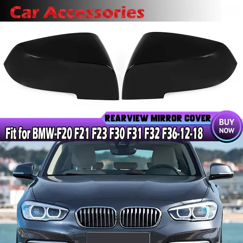 Glossy Black Mirror Covers for BMW 1 2 3 4 F20 F21 F23 F30 F31 F36 by InterCyprus Trading Ltd
