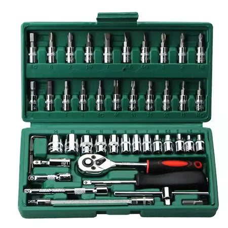 Car Repair Tool Kit 46/53 Piece Set &ndash; Durable Auto Tools 46 PCS Green
