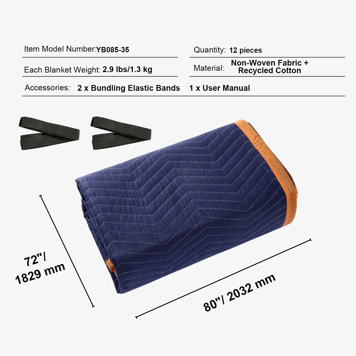 SucceBuy 80x72 Moving Blankets 12 Pack &ndash; Heavy Duty 35lbs 12pcs / United States