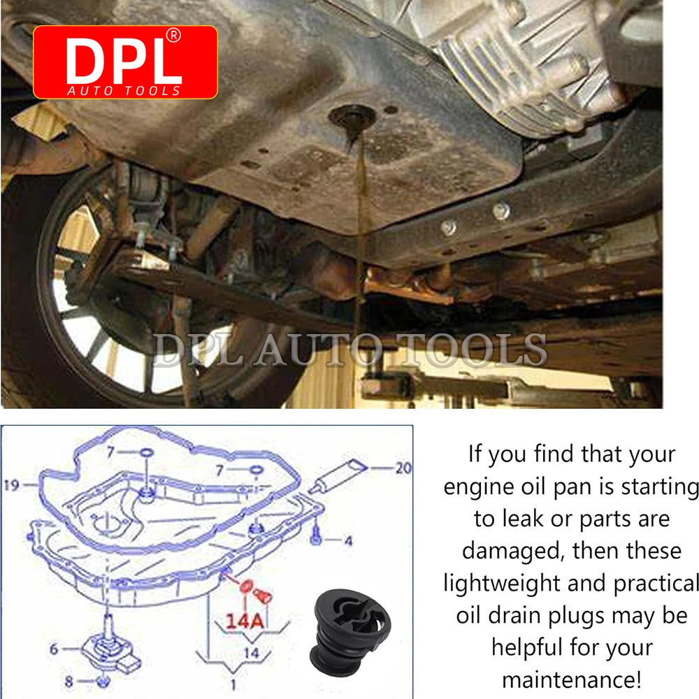 Volkswagen &amp; Audi Oil Drain Plug Kit: 3 Pack with Removal Tool for 1.8L &amp; 2.0L Engines