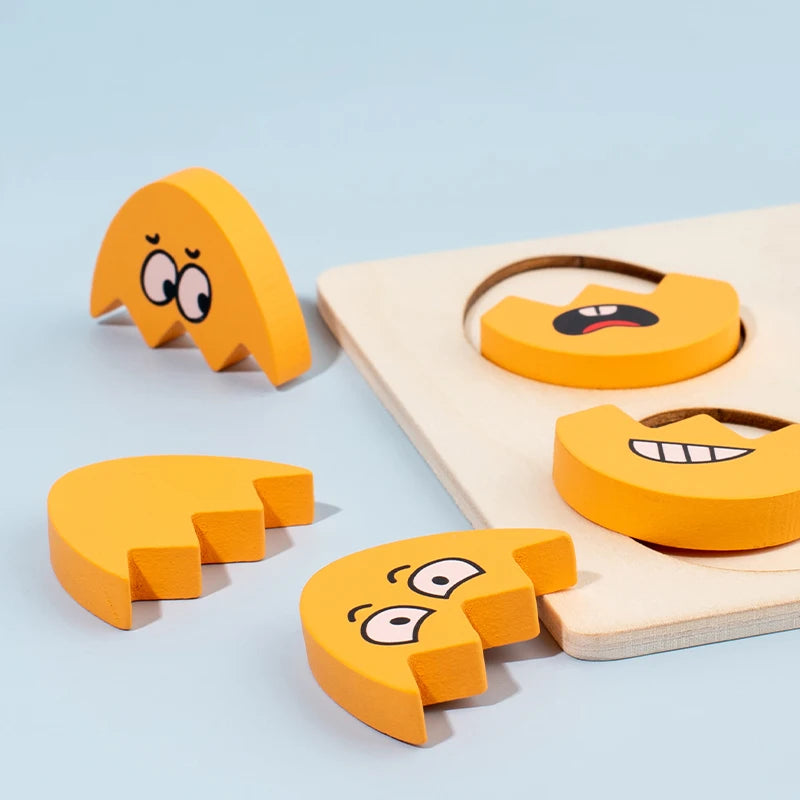 Facial Expressions Eggs - Wooden Montessori Egg Puzzle