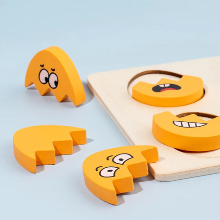 Facial Expressions Eggs - Wooden Montessori Egg Puzzle