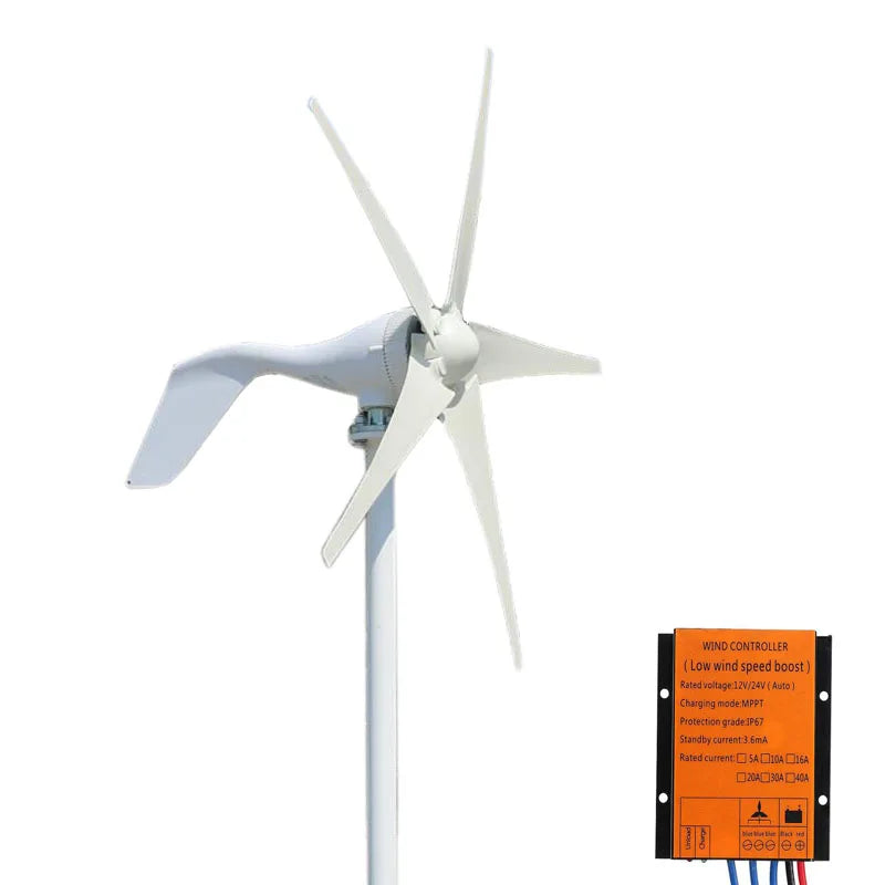 5 ašmenys mažo triukšmo 5kW vėjo turbina su MPPT įkrovikliu