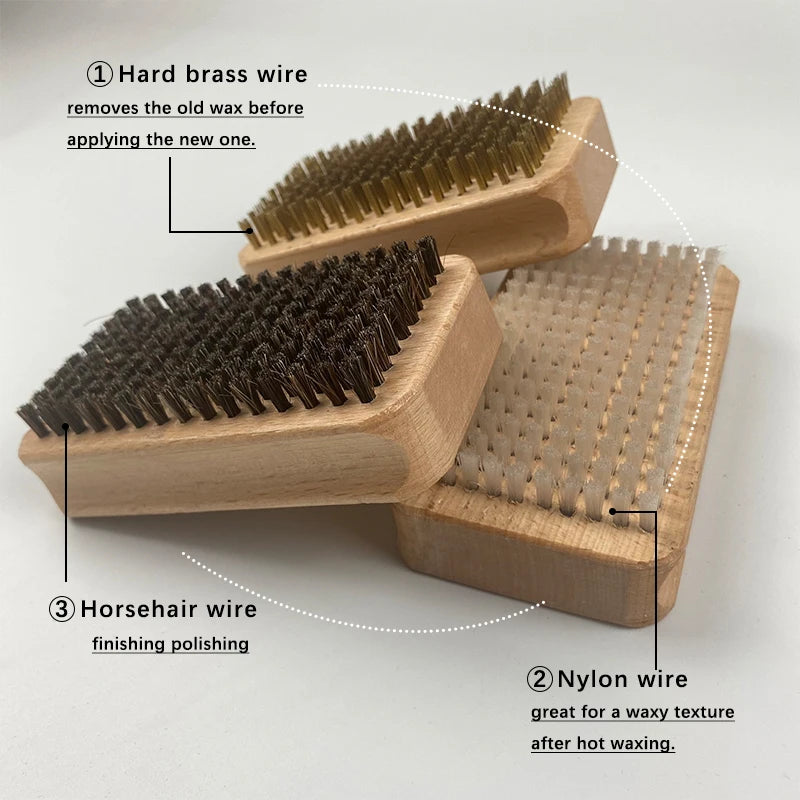 Ski Brush Set &ndash; Three Bristle Types Brass Nylon Horsehair