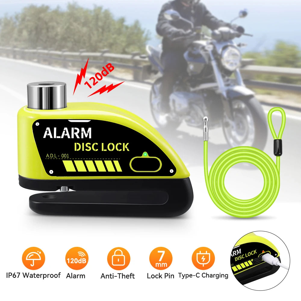 Extractme Motorcycle Alarm Disc Brake Lock &ndash; 110dB Alarm