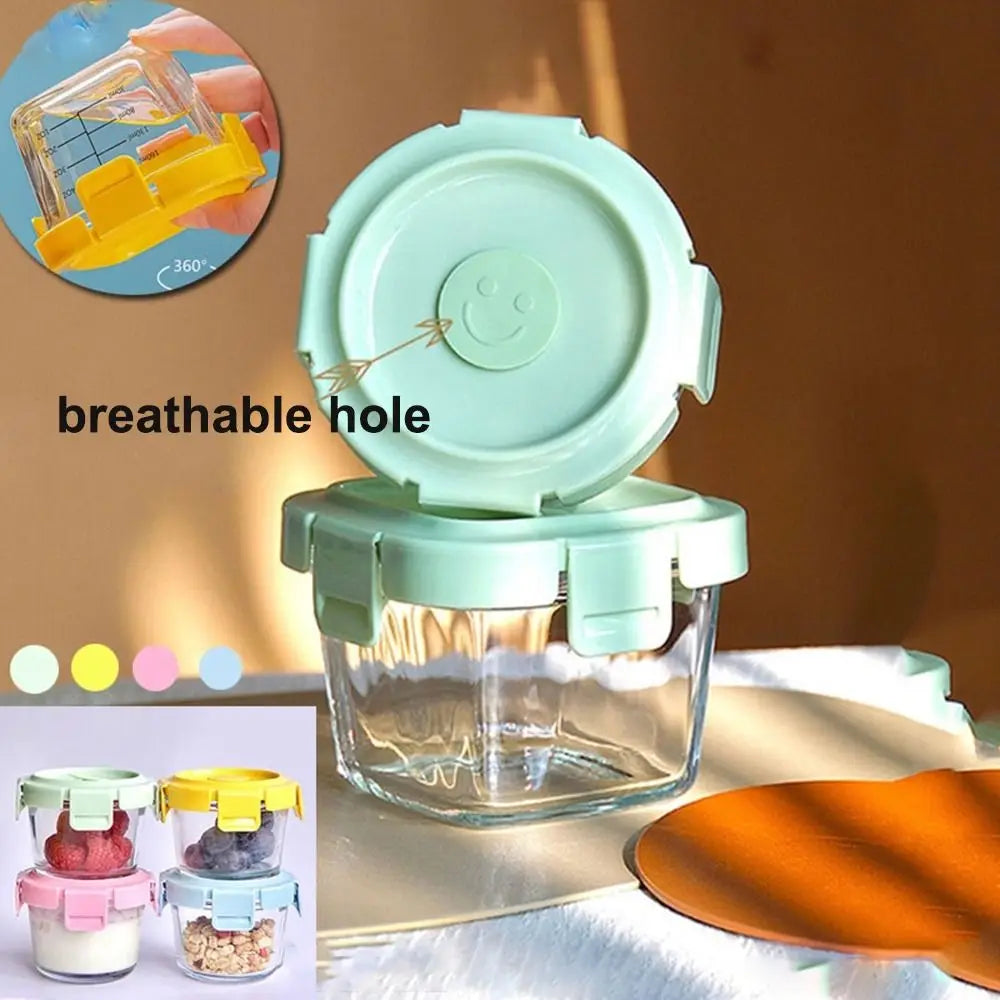 140ml Microwave Safe Glass Baby Food Storage Jar | No Chemicals | Solid Pattern