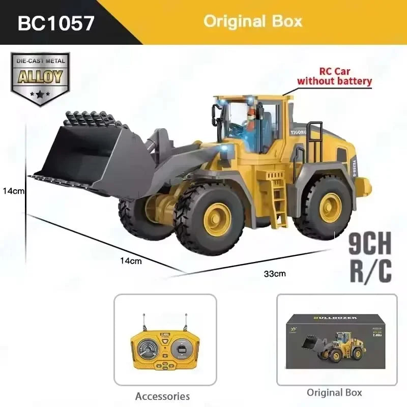 Drift RC 4x4 Off Road Excavator Stunt Car for Kids - Transforming Remote Control Vehicle 9CH Alloy Forklift