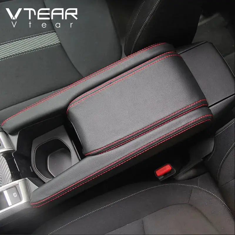 Vtear Car Armrest Cover Center Console Arm Rest Leather Anti-scratch Mat Protection Pad Accessory For Honda Civic 10th 2016-2021 by InterCyprus Trading Ltd