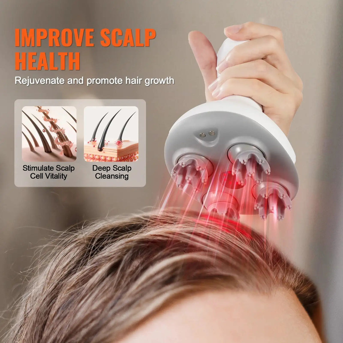Rechargeable Kneading Scalp Massager Hair Growth