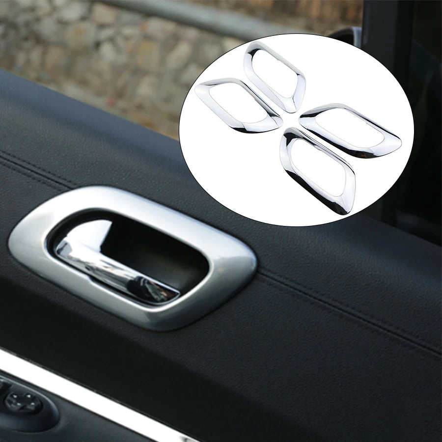 Peugeot 3008 durų rankenų dangteliai, ABS chromuota vidinė apdaila, 4 dalių rinkinys interjerui