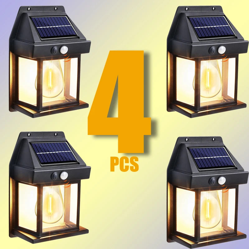 Solar-Powered Waterproof Outdoor Wall Light with Motion Sensor | 3 Modes LED Garden Decoration