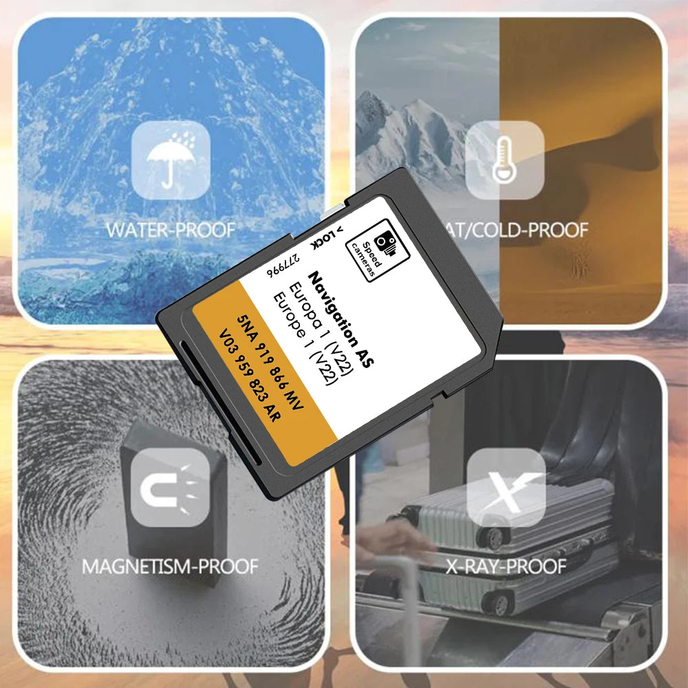 AS V22 32GB SD Card for VW Car Caddy SA &ndash; Europe Maps 2025