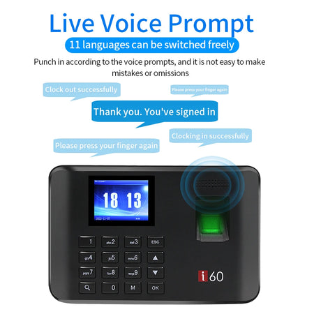 I60 Biometric Attendance System - USB Fingerprint Reader