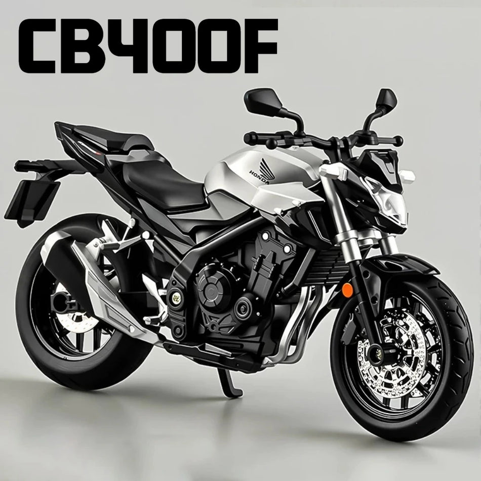 Model de motocicletă din metal turnat cu direcție pe roata din față pentru Honda CB400F HP4