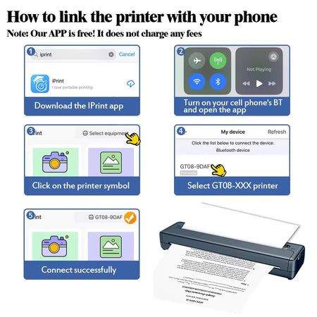2025 PDF A4 Portable Printer Tattoo &ndash; Bluetooth Printing