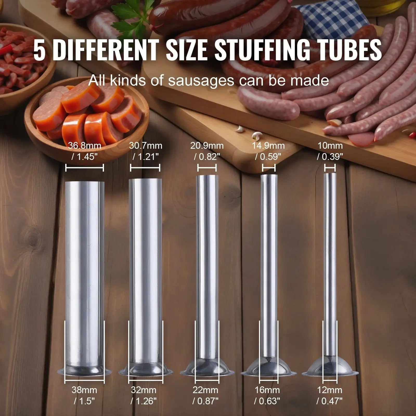 Electric Sausage Stuffer 304 Stainless 5 Tubes