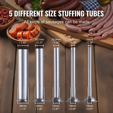 Electric Sausage Stuffer 304 Stainless 5 Tubes