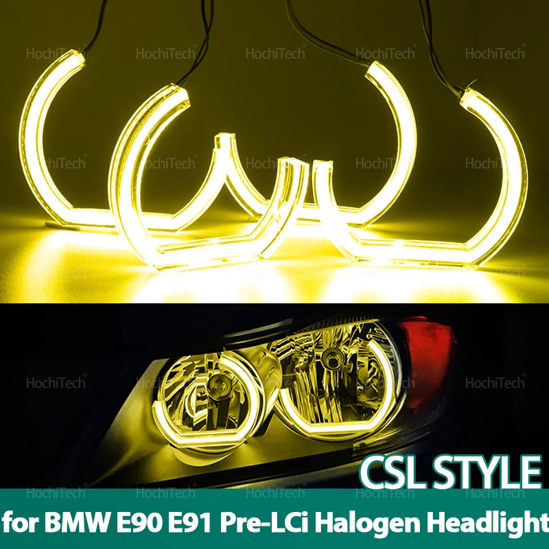 Sitruunankeltainen LED-enkeli silmät paketti BMW E90 E91 Pre LCi Halogeeni