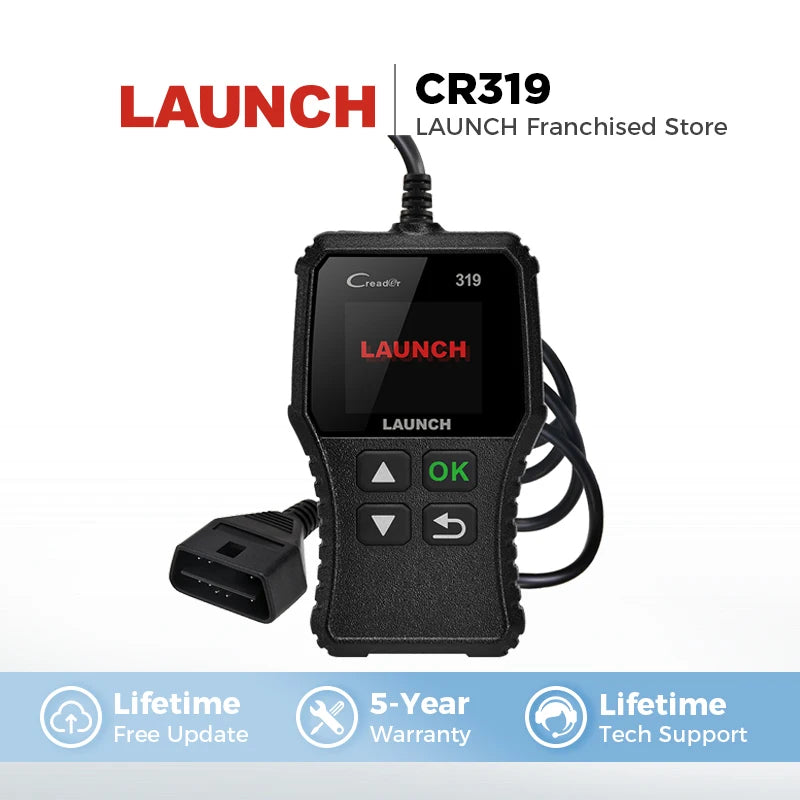 Launch CR319 Automatisk Kodläsare OBDII Skanner med Livstids Gratis Uppdatering