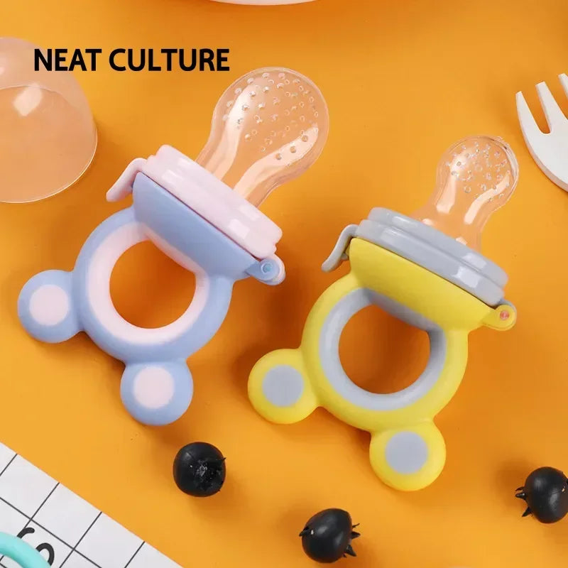Cute Silicone Fresh Food Nibbler with Bear Ears for Infants