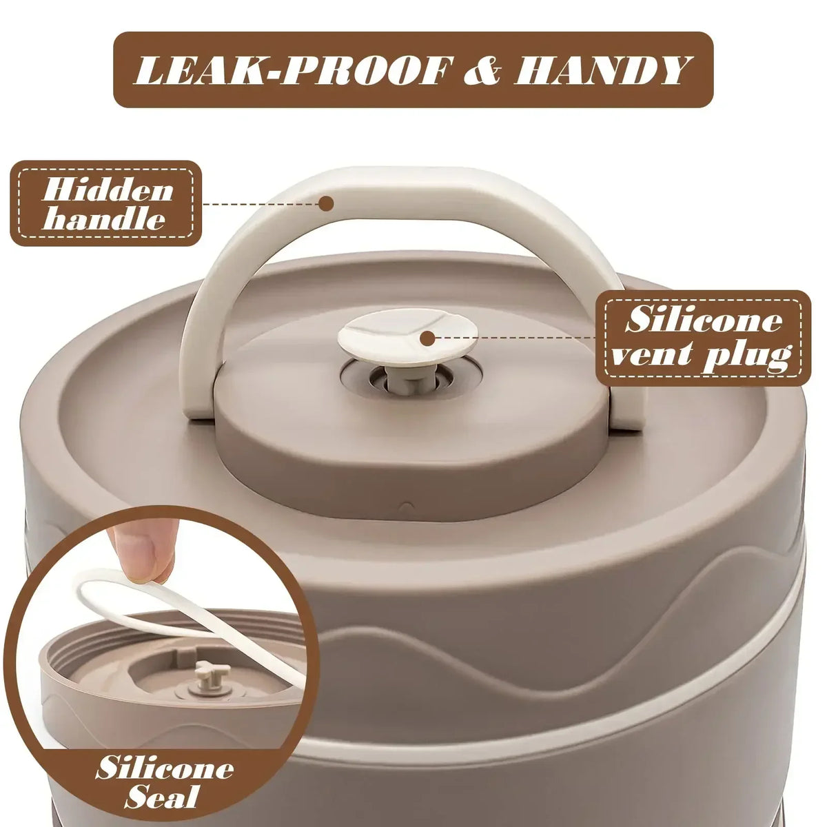 Lunch Box &ndash; Insulated 2-Tier Stainless Bento With Cutlery