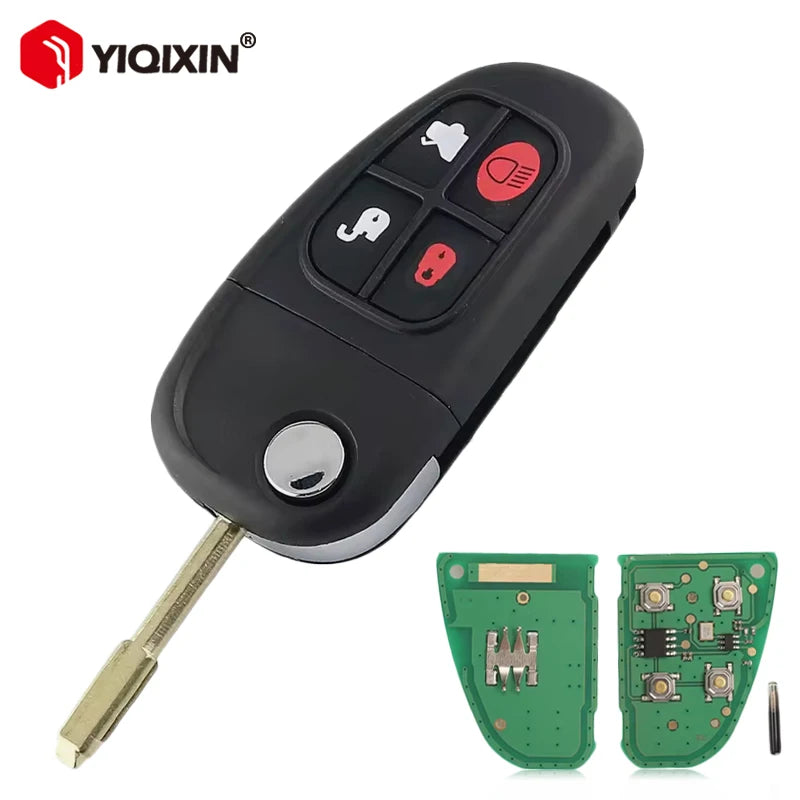 Jaguar X Type Flip Afstandsbediening Sleutel 315/433MHz met 4 Knoppen Onbewerkt Lemmet