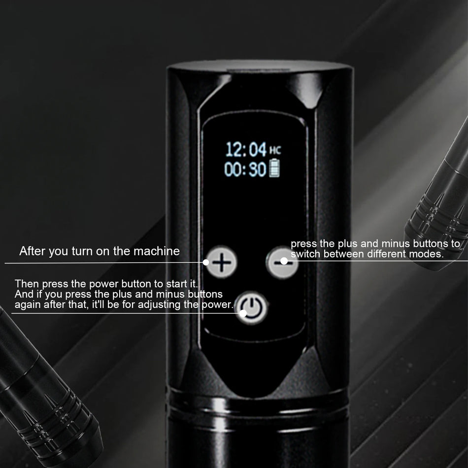 Bezdrôtové tetovacie pero 4 stupne nastaviteľné LED pre začiatočníkov umelcov