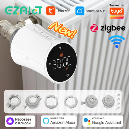 Tuya WiFi Zigbee TRV Radiator Actuator &ndash; Voice Assistant