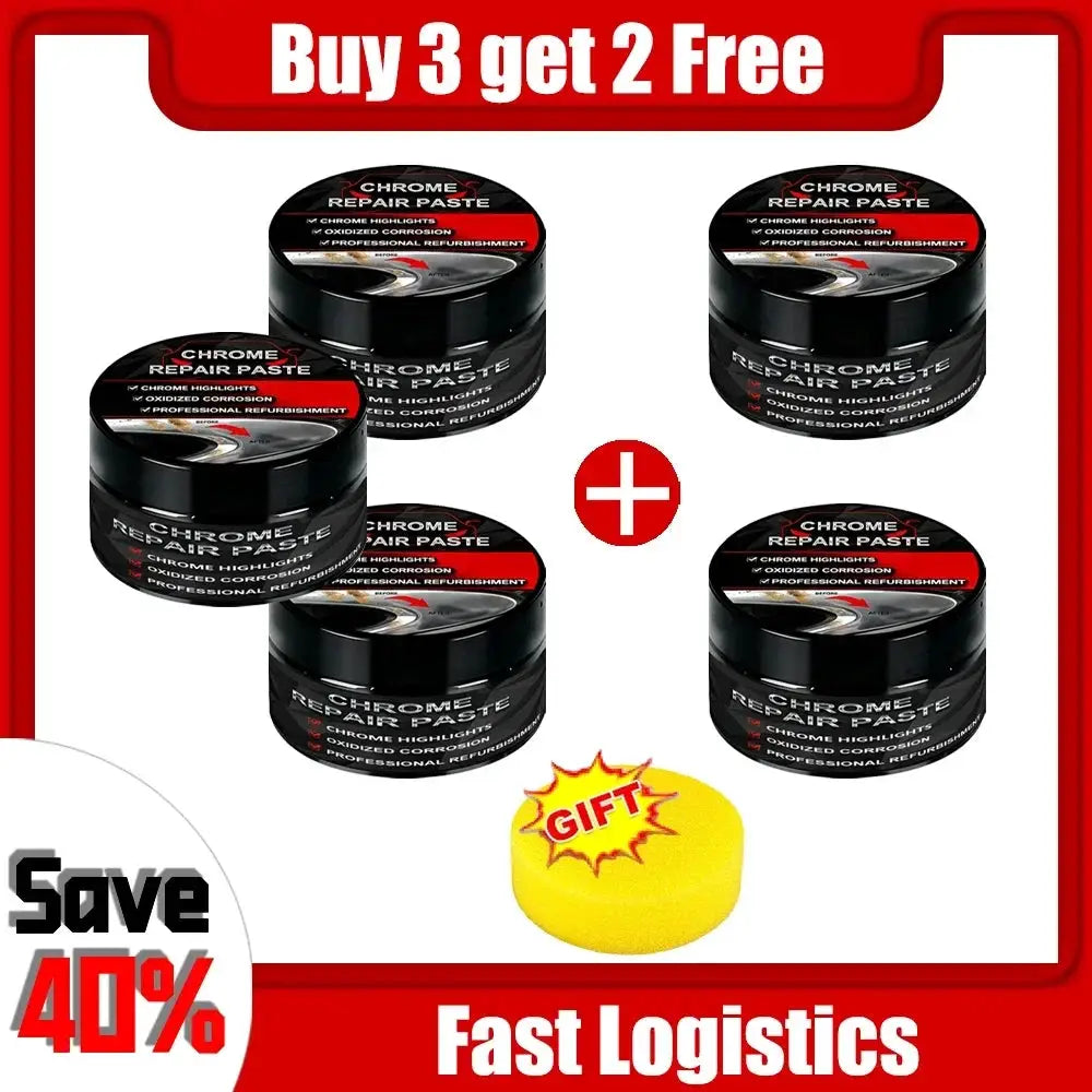 Polishing Paste for Chrome Plated Cars Fix Scratches on Door Handles Window Frames Car Logos Restore Surface Shine k*61 by InterCyprus Trading Ltd