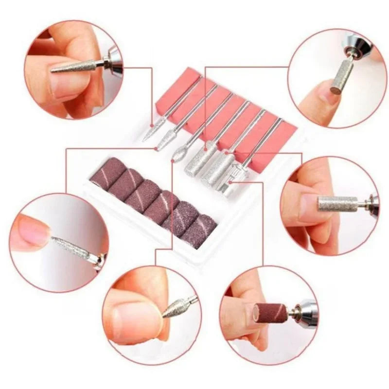 Electric Nail Drill Kit &ndash; Includes Sanding Pads And Bits