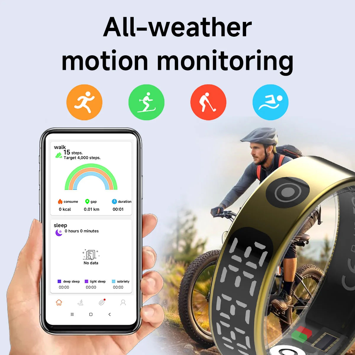 2025 Smart Ring Waterproof 5ATM | Health, Heart Rate, Sleep Monitoring