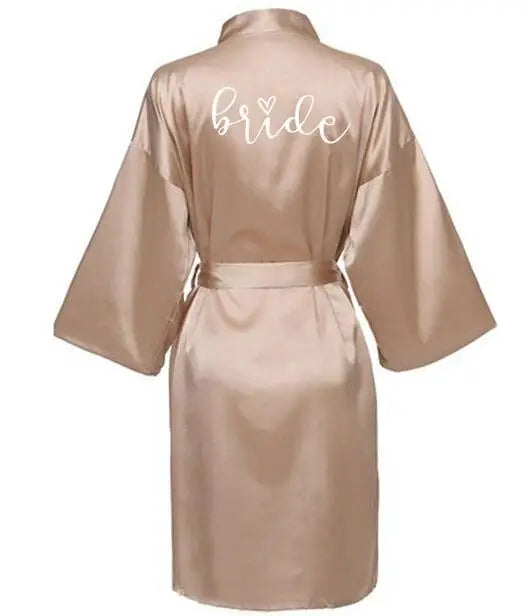 Elegant Team Bride Satin Robe for Weddings