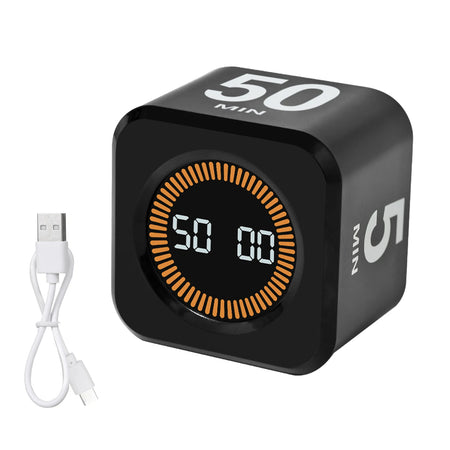 Visual Timer Gravity Sensor - Flip Countdown Memory Function black