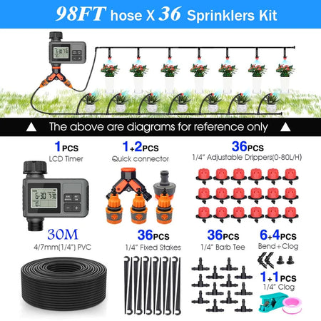 30-10m Garden LCD Button Timer Irrigation Set &ndash; LCD Display A-30m kit