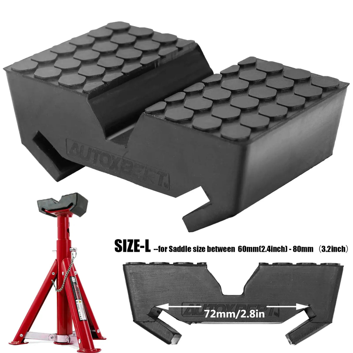 Car Slotted Lift Jack Stand Rubber Pad Saddle Adapter for All-in-One Frame Rail Pinch Lifting Repair Tools Safety Grip Pads by InterCyprus Trading Ltd