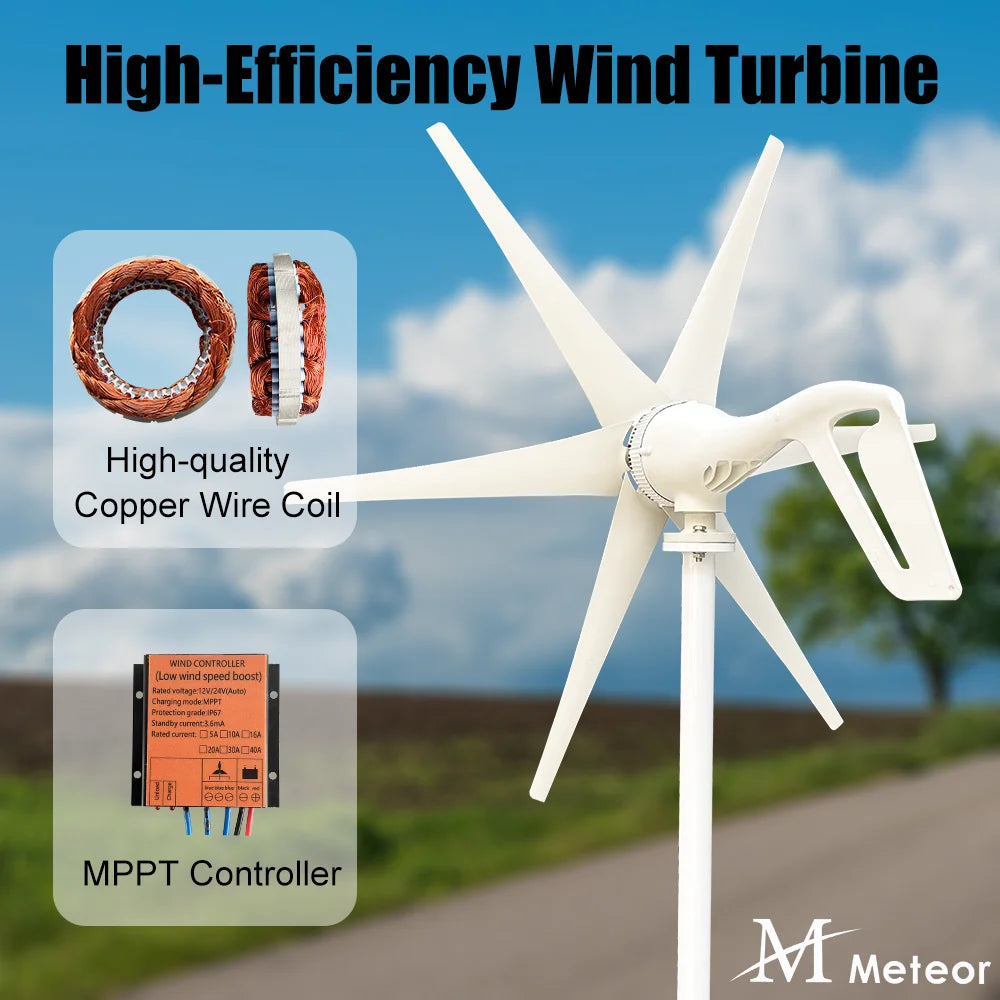 High-Efficiency Wind Turbine Generator 600W/800W/1000W for Home and Camping