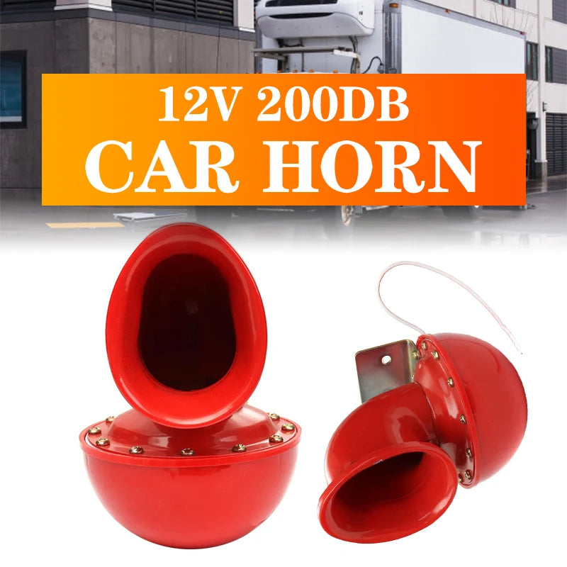 Bocina de coche 12V 200dB, bocina Red Bull, metal ABS, ruidosa para coches, camiones, motocicletas
