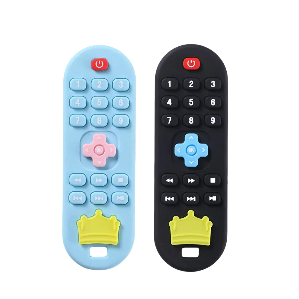 Silicone Remote Control Teether &ndash; Soothing Cognitive Teething Toy 2PCS