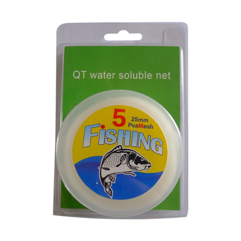 PVA Mesh Water Soluble Fishing Net - Eco-Friendly Refill Bags for Trap &amp; Lure 2.5cm 5m-Blister