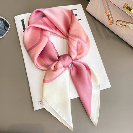 Stmanya Women 70cm Printed Silk Scarf &ndash; Elegant Versatile Headwear