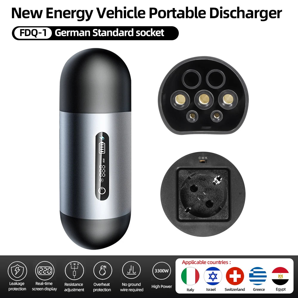 Portable Discharger For New Energy Vehicle - 3300W Overheat EU