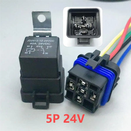 Car Auto Relay &ndash; Sealed Waterproof Design for 12V and 24V Systems 5P 24V  15CM