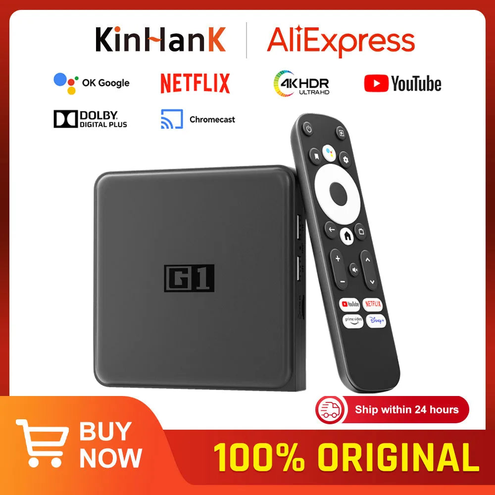 G1 Android TV Box 14.0 - 4K Netflix Dolby Vision HDR10Plus