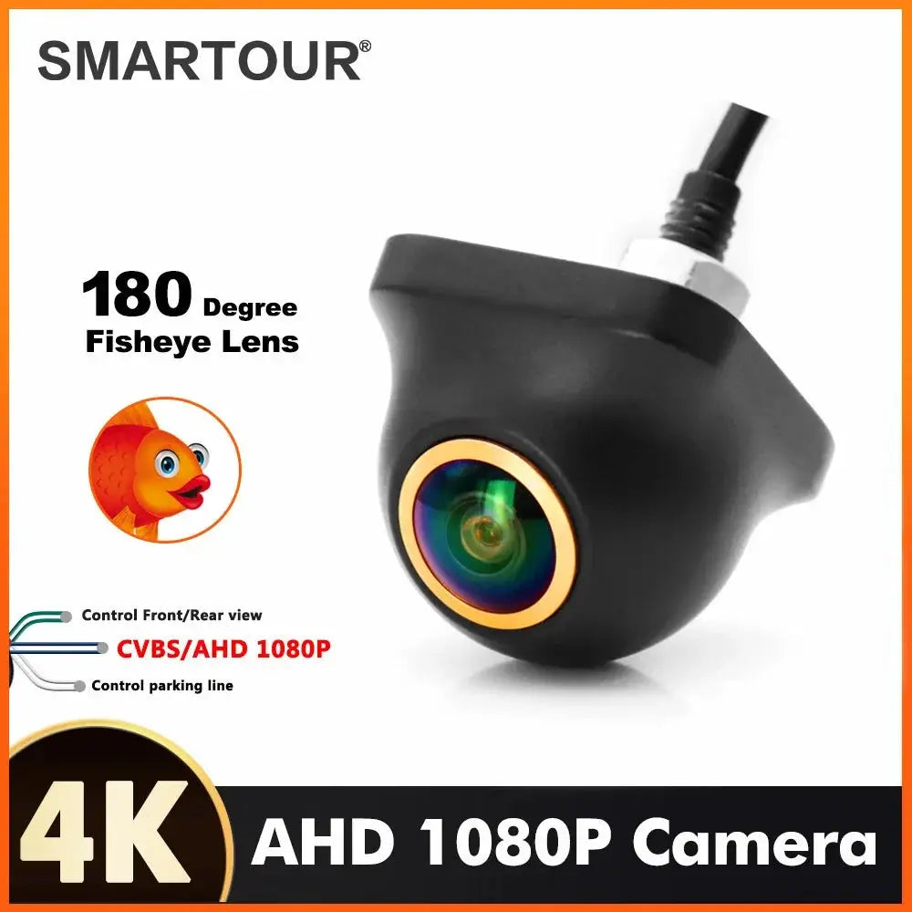 SMARTOUR 180 Degrees 1920x1080P Car Rear View Camera Fisheye Full AHD Night Vision Reverse AHD 4 Pin Vehicle Parking Camera by InterCyprus Trading Ltd