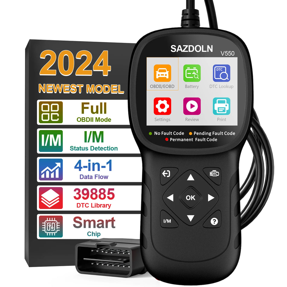Читатель кодов Humzor SAZDOLN V550 для автомобилей и мотоциклов для тестирования аккумулятора, проверки на выбросы