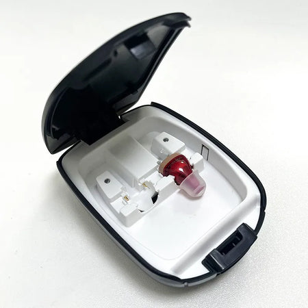 Intelligent Digital Hearing Aid C200 &ndash; Rechargeable Wireless Sound Amplifiers for Adjustable Hearing red right