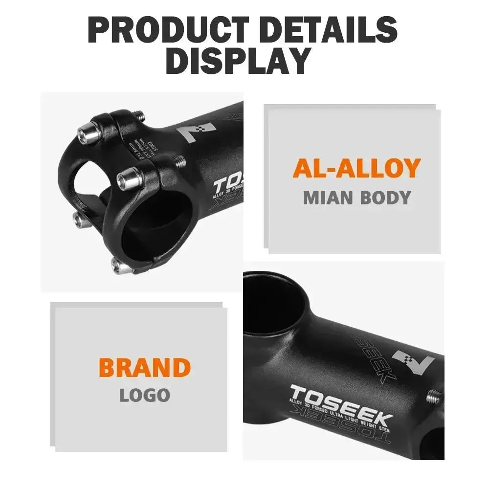 TOSEEK Bicycle Handlebar Stem 60/70/80/90/100mm MTB Stem 28.6mm 31.8mm Negative Power Mtb Lightweight Road Bike Table by InterCyprus Trading Ltd