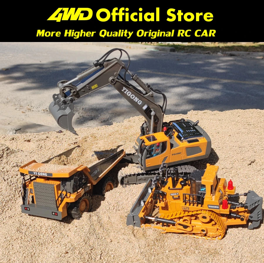 4WD Remote Control Excavator &amp; Dump Truck &ndash; 3-in-1 Construction Vehicle Toy