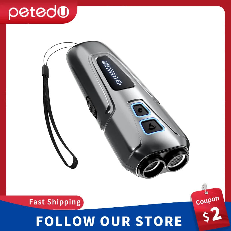 High-Power Ultrasonic Dog Repeller with LED Flashlight