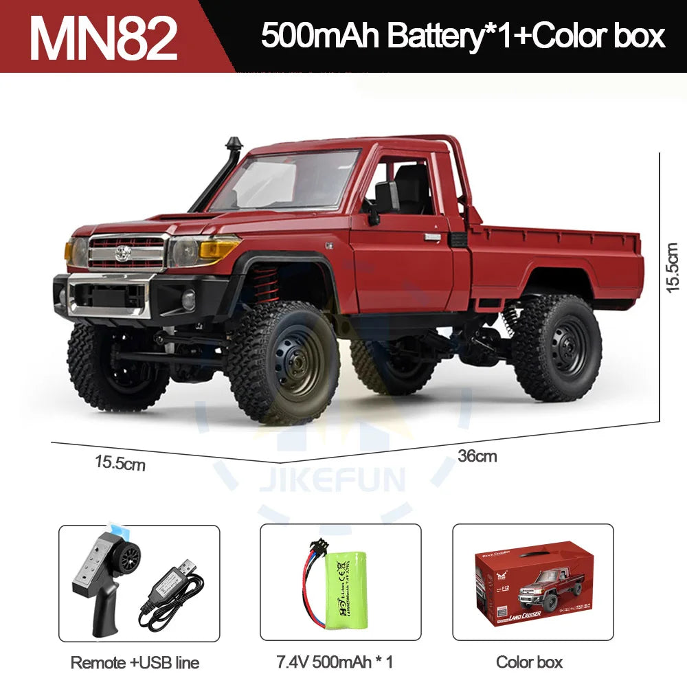 MN82 RC Car 1 12 Scale &ndash; Proportional 4WD Crawler RTR Color Box Red